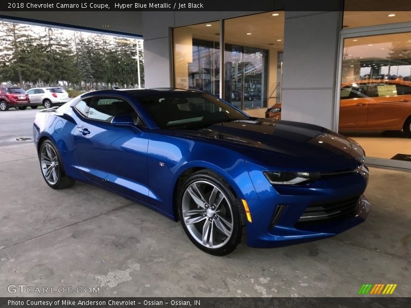 Hyper Blue Metallic / Jet Black 2018 Chevrolet Camaro LS Coupe
