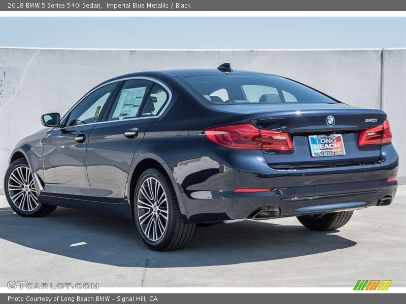 Imperial Blue Metallic / Black 2018 BMW 5 Series 540i Sedan