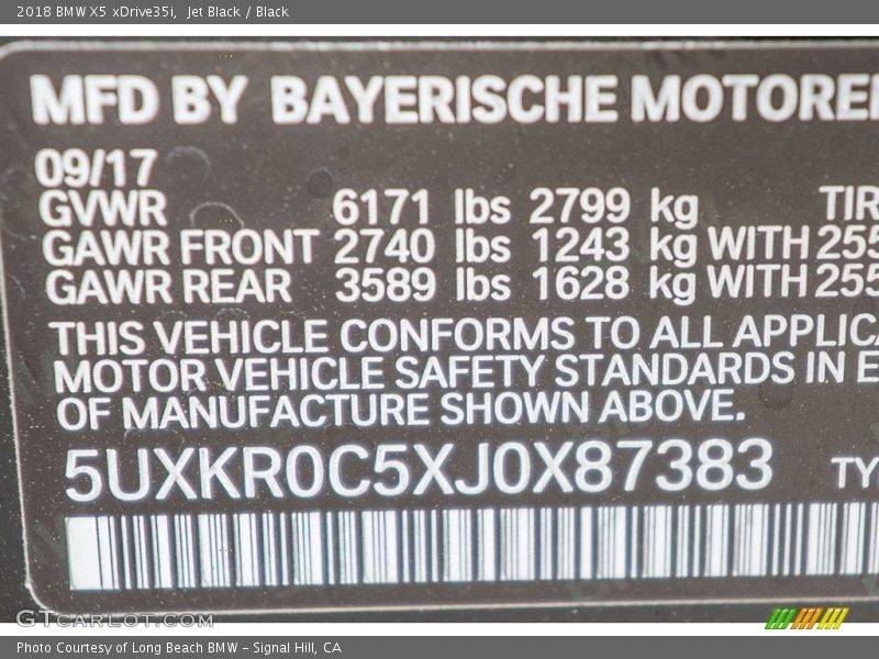 Jet Black / Black 2018 BMW X5 xDrive35i