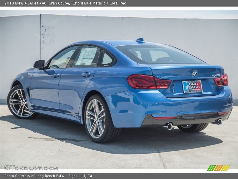 Estoril Blue Metallic / Coral Red 2018 BMW 4 Series 440i Gran Coupe