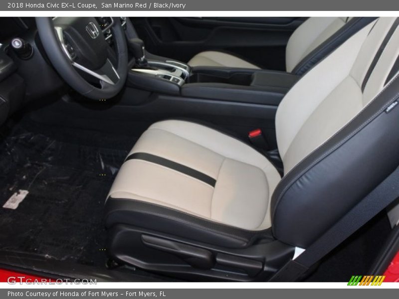 San Marino Red / Black/Ivory 2018 Honda Civic EX-L Coupe
