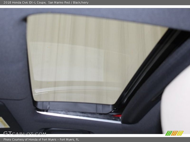 San Marino Red / Black/Ivory 2018 Honda Civic EX-L Coupe