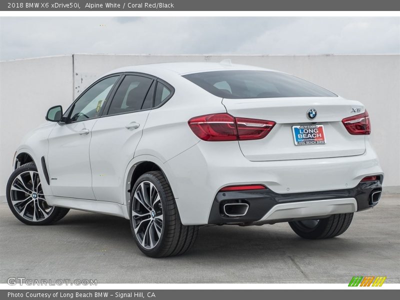 Alpine White / Coral Red/Black 2018 BMW X6 xDrive50i