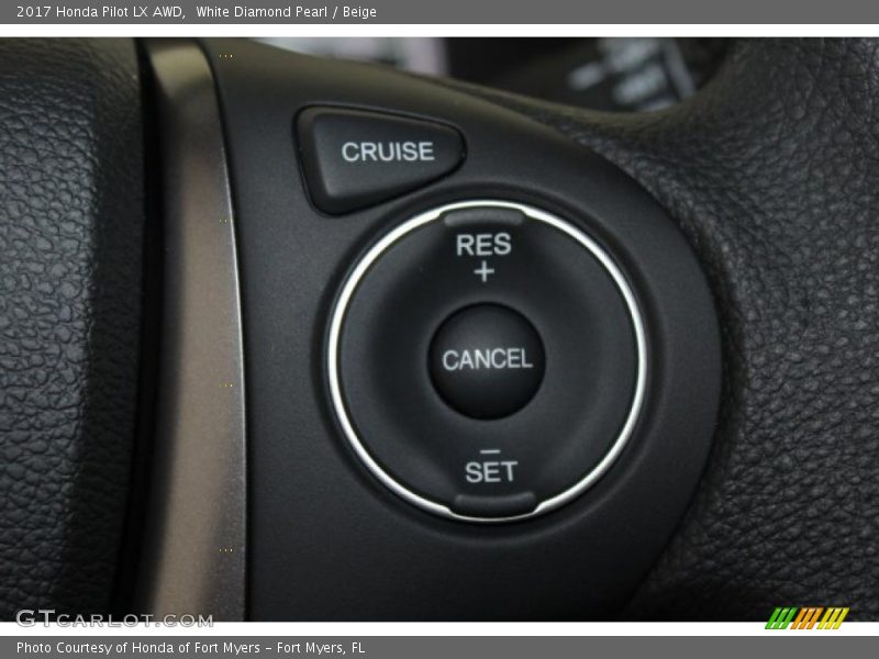 White Diamond Pearl / Beige 2017 Honda Pilot LX AWD
