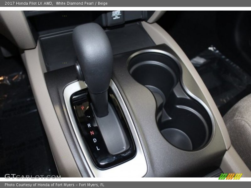 White Diamond Pearl / Beige 2017 Honda Pilot LX AWD