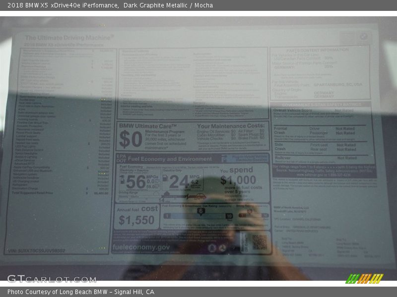 Dark Graphite Metallic / Mocha 2018 BMW X5 xDrive40e iPerfomance
