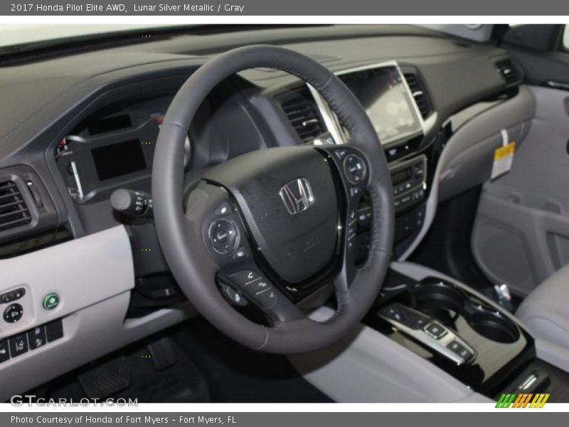 Lunar Silver Metallic / Gray 2017 Honda Pilot Elite AWD