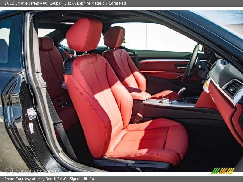 Black Sapphire Metallic / Coral Red 2018 BMW 4 Series 440i Coupe
