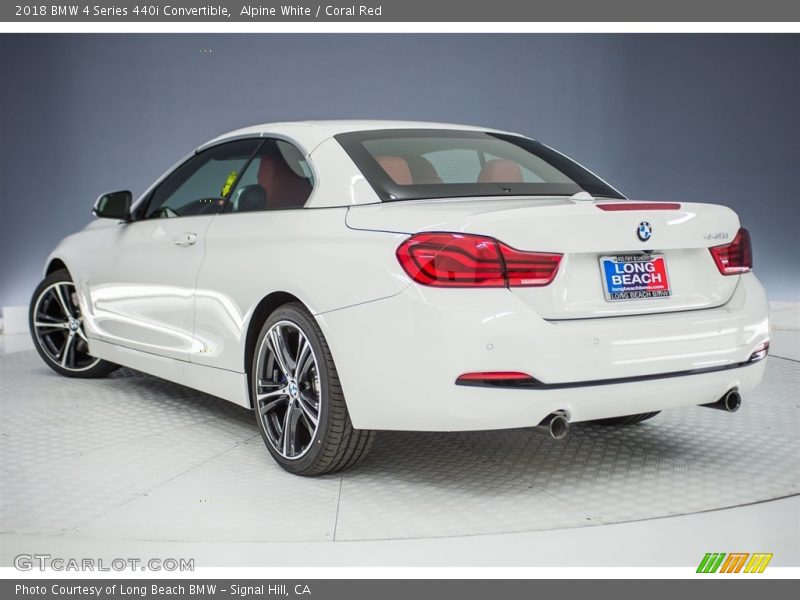 Alpine White / Coral Red 2018 BMW 4 Series 440i Convertible
