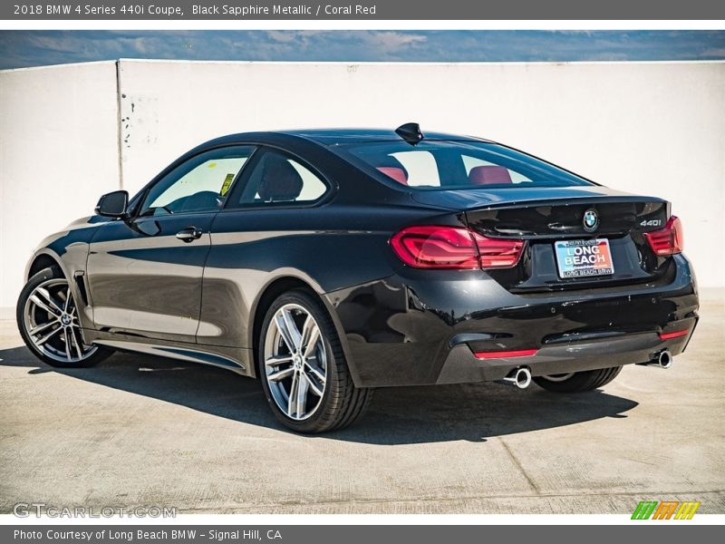 Black Sapphire Metallic / Coral Red 2018 BMW 4 Series 440i Coupe
