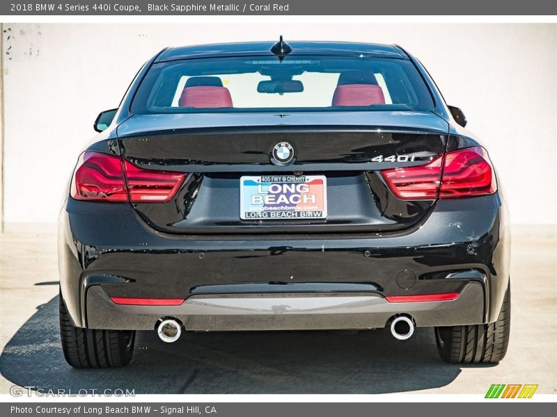 Black Sapphire Metallic / Coral Red 2018 BMW 4 Series 440i Coupe
