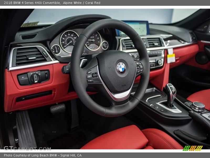 Alpine White / Coral Red 2018 BMW 4 Series 440i Convertible