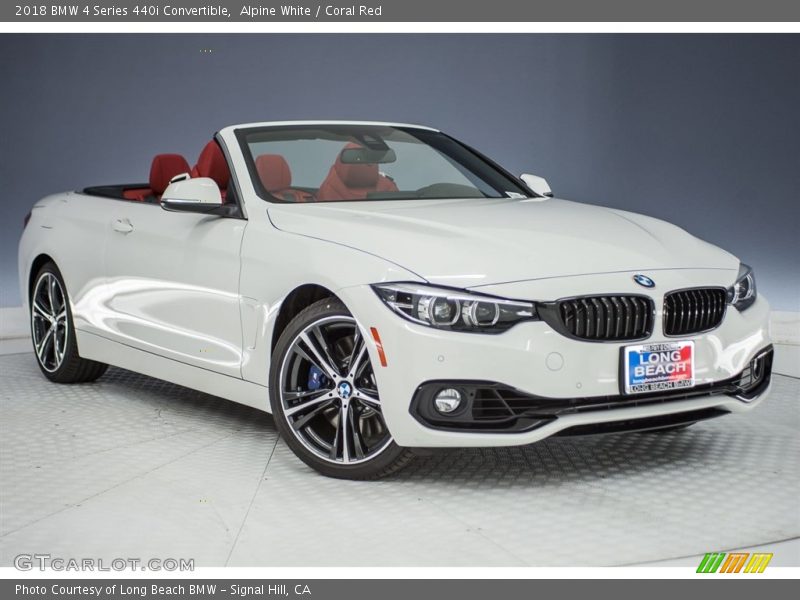 Alpine White / Coral Red 2018 BMW 4 Series 440i Convertible