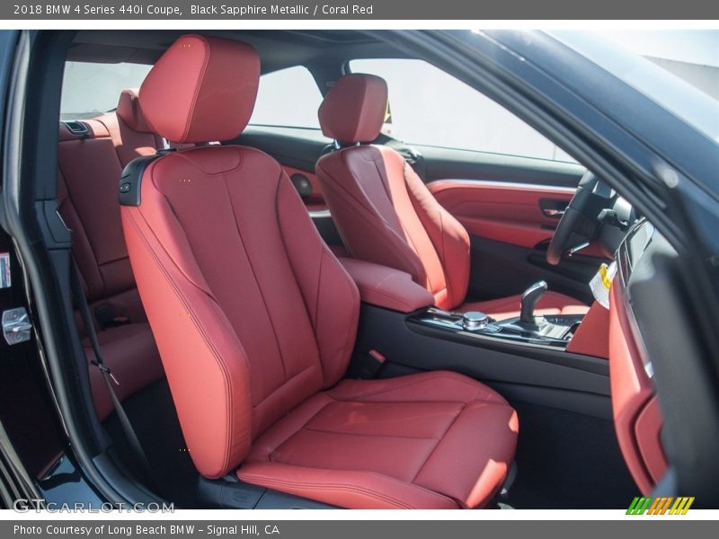 Black Sapphire Metallic / Coral Red 2018 BMW 4 Series 440i Coupe