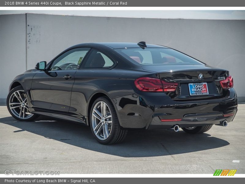 Black Sapphire Metallic / Coral Red 2018 BMW 4 Series 440i Coupe