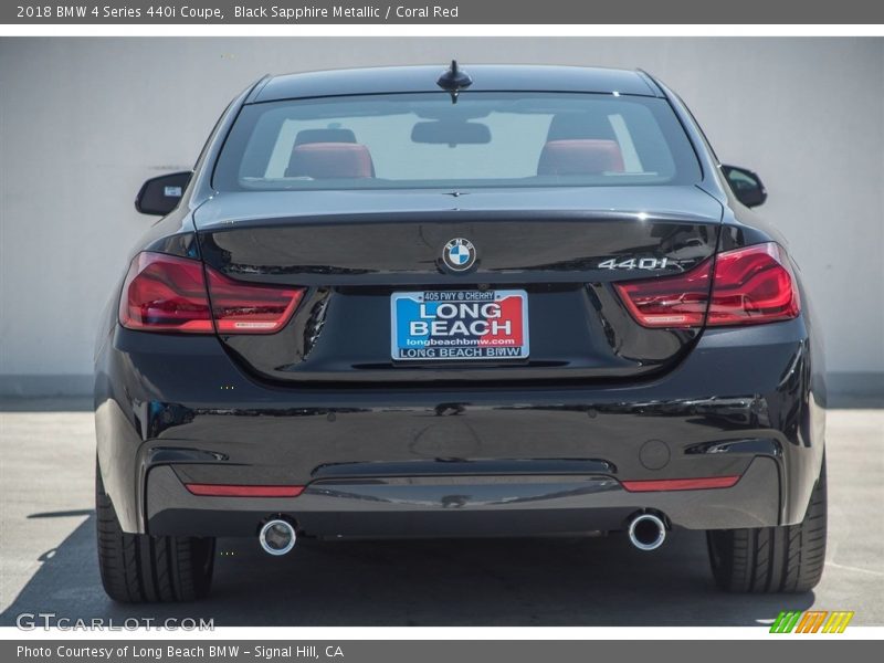 Black Sapphire Metallic / Coral Red 2018 BMW 4 Series 440i Coupe