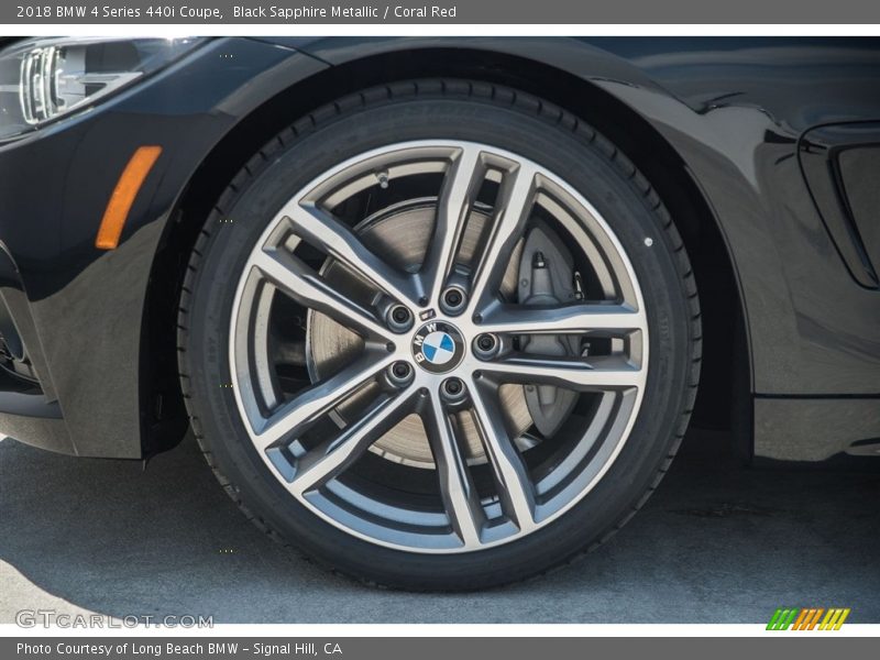 Black Sapphire Metallic / Coral Red 2018 BMW 4 Series 440i Coupe