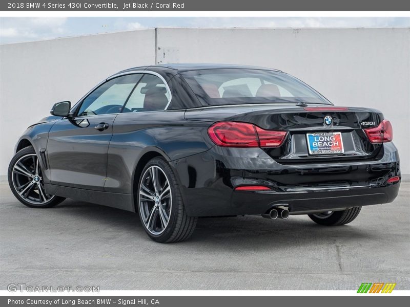 Jet Black / Coral Red 2018 BMW 4 Series 430i Convertible