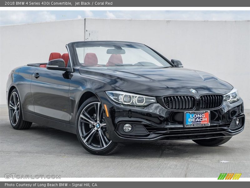 Jet Black / Coral Red 2018 BMW 4 Series 430i Convertible