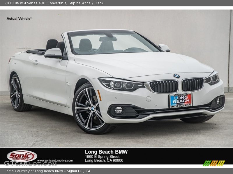 Alpine White / Black 2018 BMW 4 Series 430i Convertible