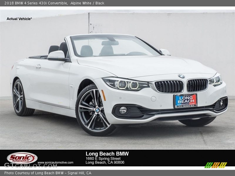 Alpine White / Black 2018 BMW 4 Series 430i Convertible