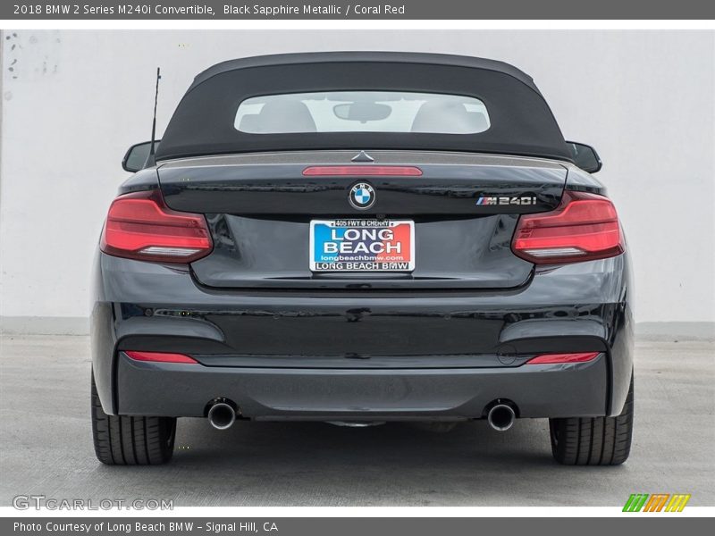 Black Sapphire Metallic / Coral Red 2018 BMW 2 Series M240i Convertible