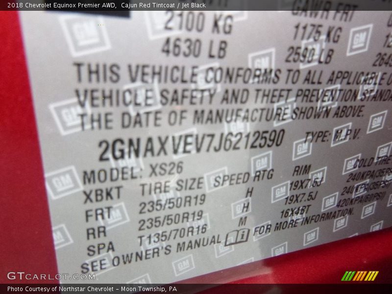 Cajun Red Tintcoat / Jet Black 2018 Chevrolet Equinox Premier AWD