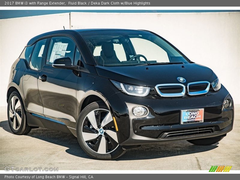 Fluid Black / Deka Dark Cloth w/Blue Highlights 2017 BMW i3 with Range Extender