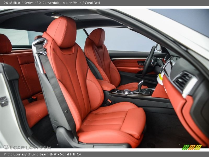 Alpine White / Coral Red 2018 BMW 4 Series 430i Convertible