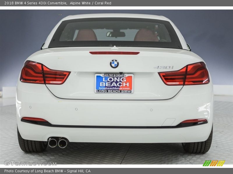 Alpine White / Coral Red 2018 BMW 4 Series 430i Convertible