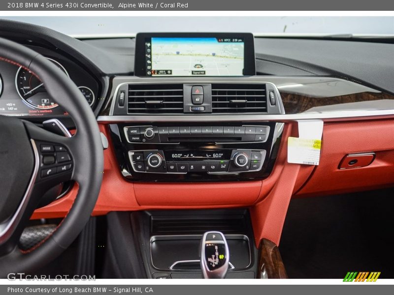 Alpine White / Coral Red 2018 BMW 4 Series 430i Convertible