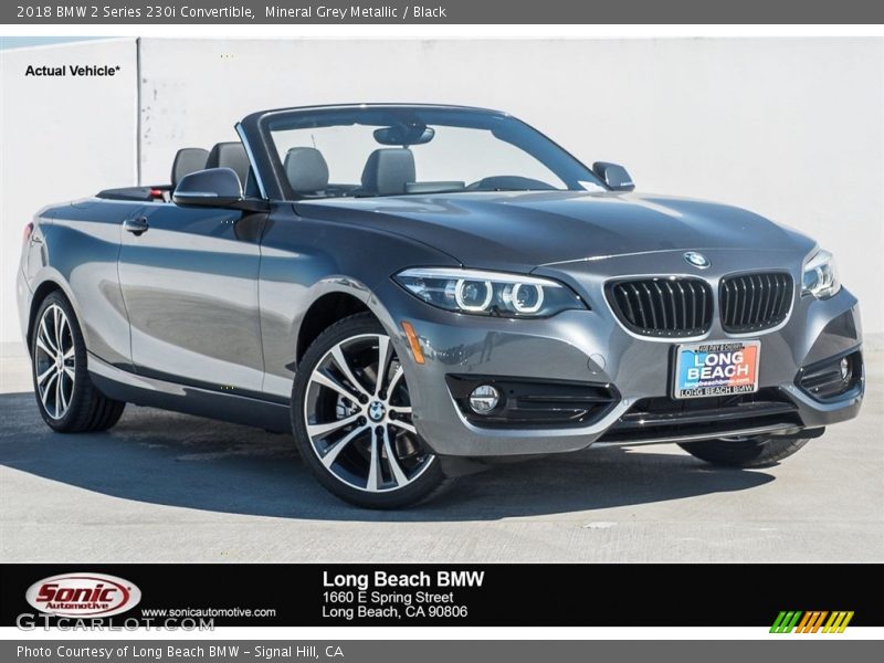 Mineral Grey Metallic / Black 2018 BMW 2 Series 230i Convertible