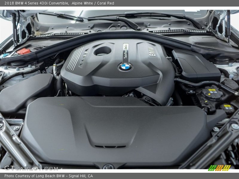 Alpine White / Coral Red 2018 BMW 4 Series 430i Convertible