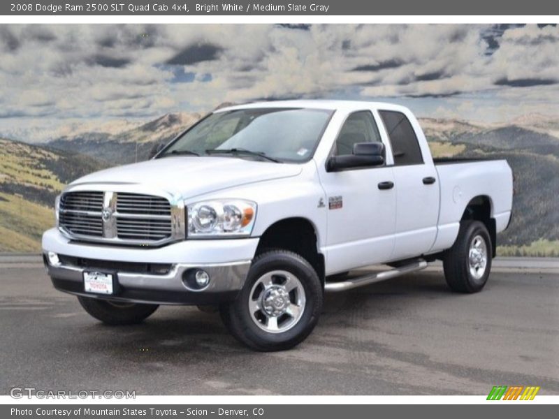 Bright White / Medium Slate Gray 2008 Dodge Ram 2500 SLT Quad Cab 4x4