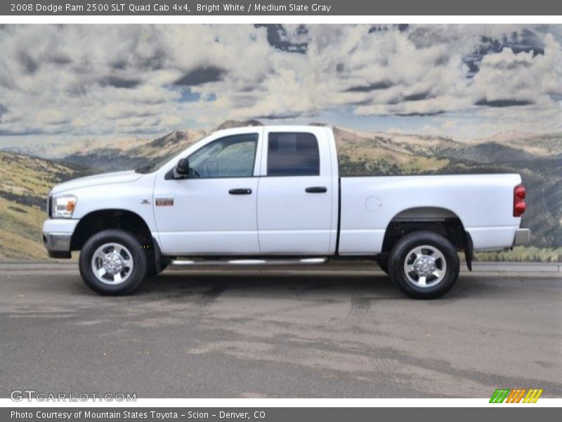 Bright White / Medium Slate Gray 2008 Dodge Ram 2500 SLT Quad Cab 4x4