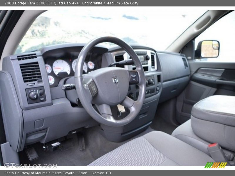 Bright White / Medium Slate Gray 2008 Dodge Ram 2500 SLT Quad Cab 4x4