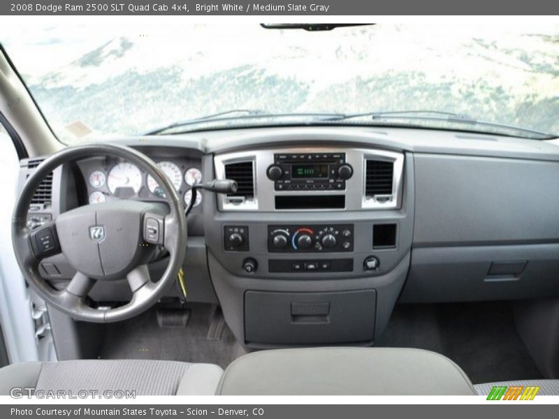 Bright White / Medium Slate Gray 2008 Dodge Ram 2500 SLT Quad Cab 4x4