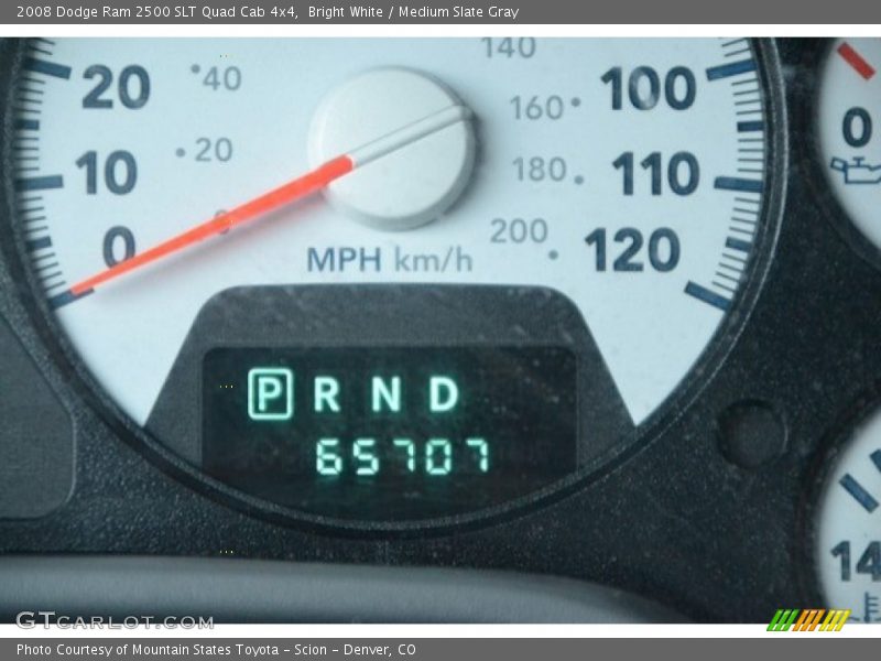 Bright White / Medium Slate Gray 2008 Dodge Ram 2500 SLT Quad Cab 4x4
