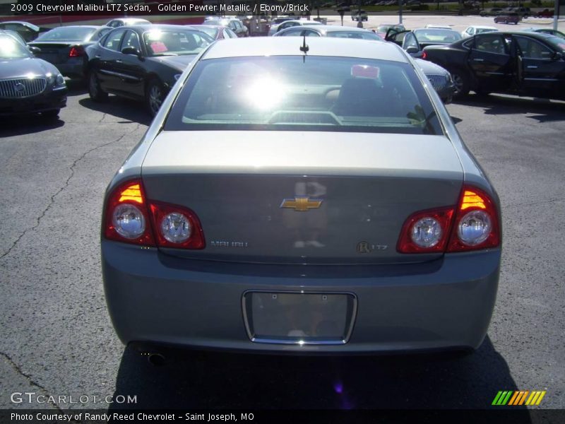 Golden Pewter Metallic / Ebony/Brick 2009 Chevrolet Malibu LTZ Sedan