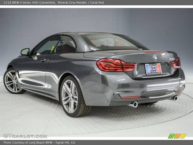 Mineral Grey Metallic / Coral Red 2018 BMW 4 Series 440i Convertible