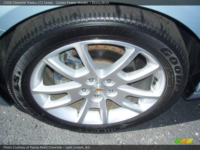 Golden Pewter Metallic / Ebony/Brick 2009 Chevrolet Malibu LTZ Sedan