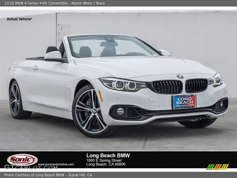 Alpine White / Black 2018 BMW 4 Series 440i Convertible