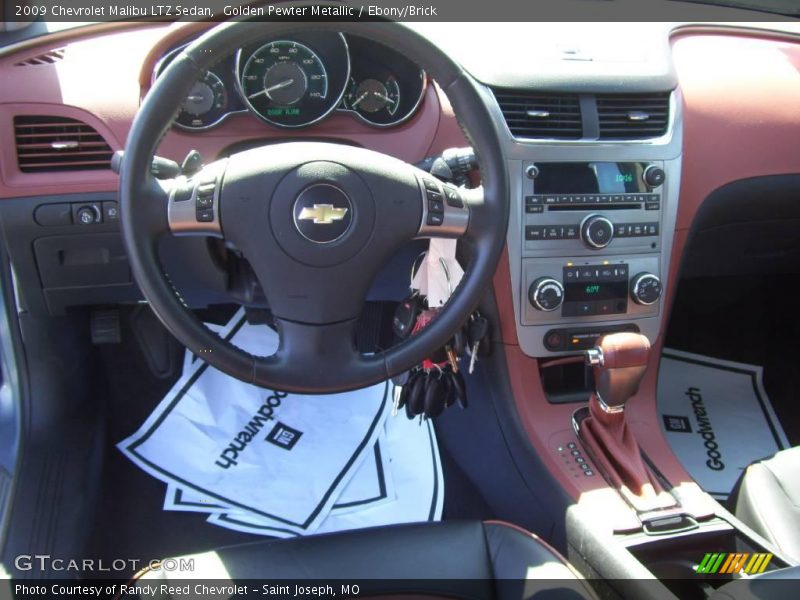 Golden Pewter Metallic / Ebony/Brick 2009 Chevrolet Malibu LTZ Sedan