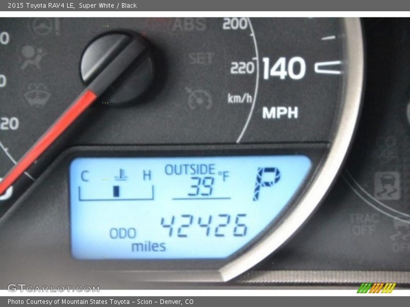 Super White / Black 2015 Toyota RAV4 LE