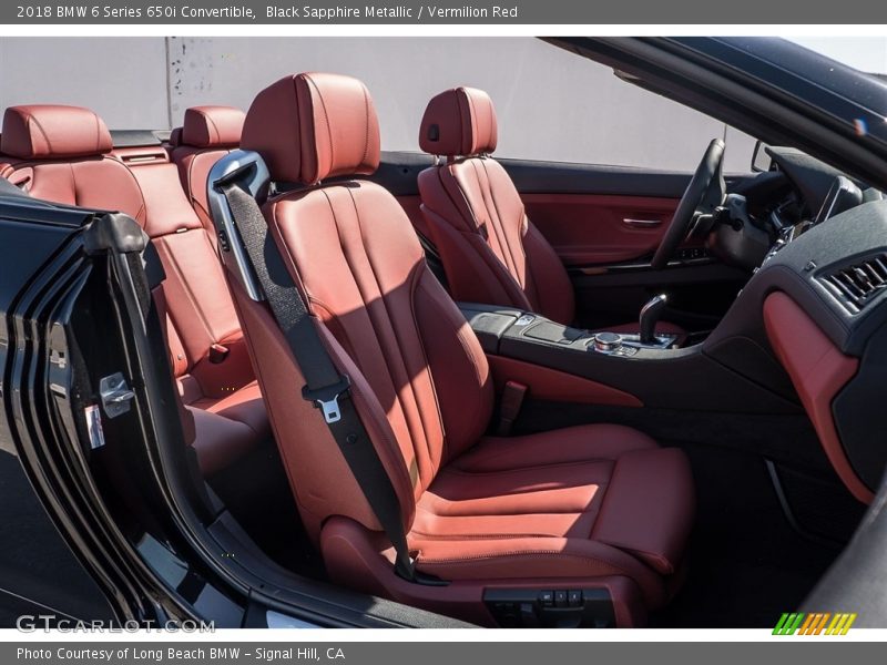 Black Sapphire Metallic / Vermilion Red 2018 BMW 6 Series 650i Convertible