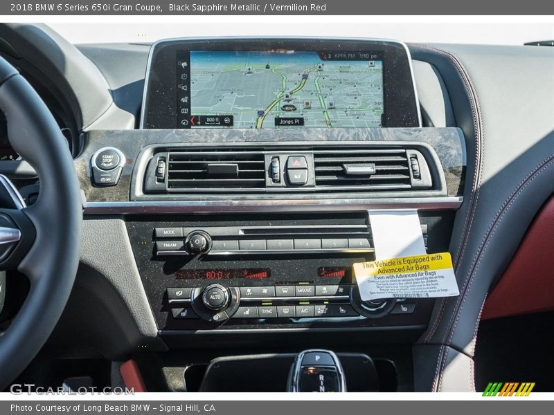 Black Sapphire Metallic / Vermilion Red 2018 BMW 6 Series 650i Gran Coupe