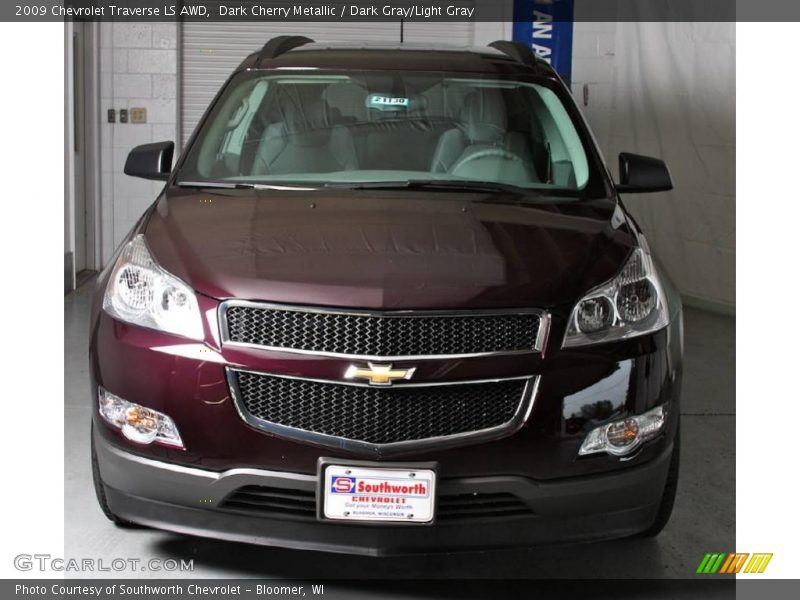 Dark Cherry Metallic / Dark Gray/Light Gray 2009 Chevrolet Traverse LS AWD