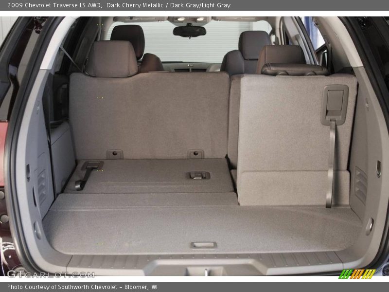 Dark Cherry Metallic / Dark Gray/Light Gray 2009 Chevrolet Traverse LS AWD