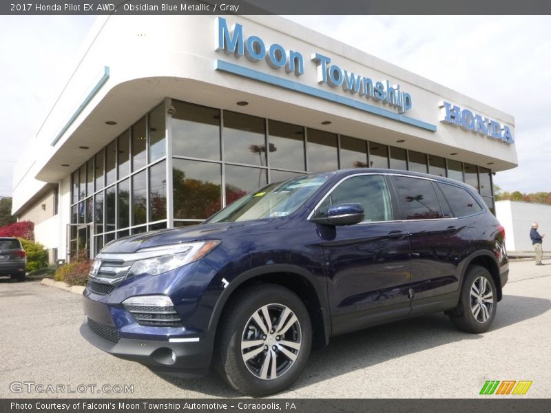 Obsidian Blue Metallic / Gray 2017 Honda Pilot EX AWD