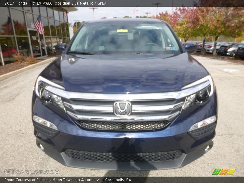 Obsidian Blue Metallic / Gray 2017 Honda Pilot EX AWD